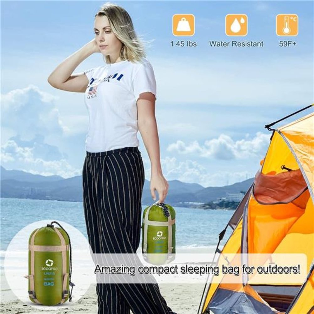 Warm Weather Sleeping Bag - Portable, Waterproof, Compact Lightweight, Comfort - Picture 6 of 6